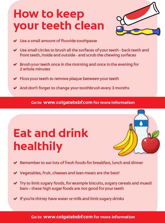 how to keep your teeth clean infographics