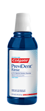 Blue Colgate Prevident, and Peroxyl prescription mouthrinses