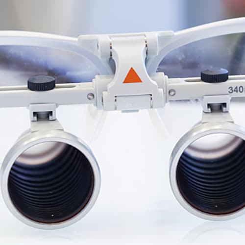 Close-up of eyesight exam equipment 
