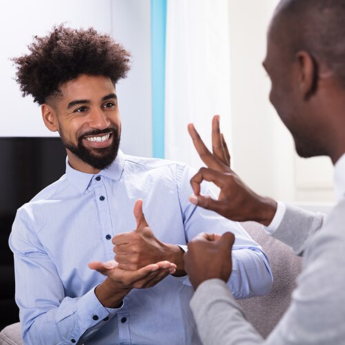 Deaf patients communicating using American Sign Language